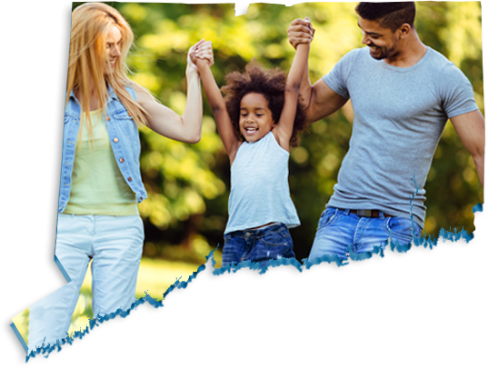 family with young child in park